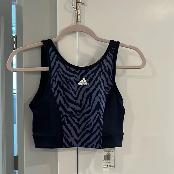 XS, Adidas, Zebra Crop Top - Picture 1 of 2